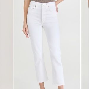 Agolde Riley crop white jeans